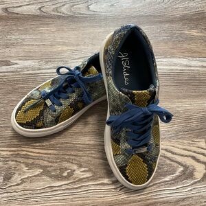 J Slides Lucki Blue Snakeskin Sneakers 7